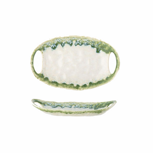 Prim Serving Plate - Green, Stoneware Small