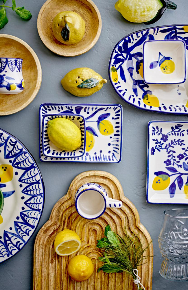 Maxima Plate - Blue, Stoneware Lge