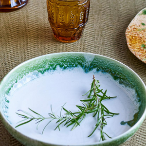 Prim Serving Plate - Green, Stoneware Large