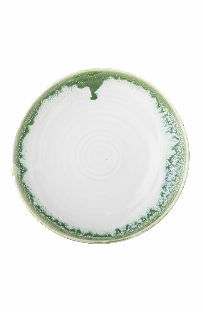 Prim Serving Plate - Green, Stoneware Large