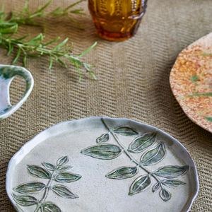 Jasper Plate - Green, Stoneware