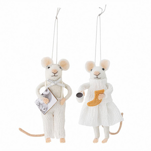 Peo Ornament - Wool Hot Cocolate Mouse