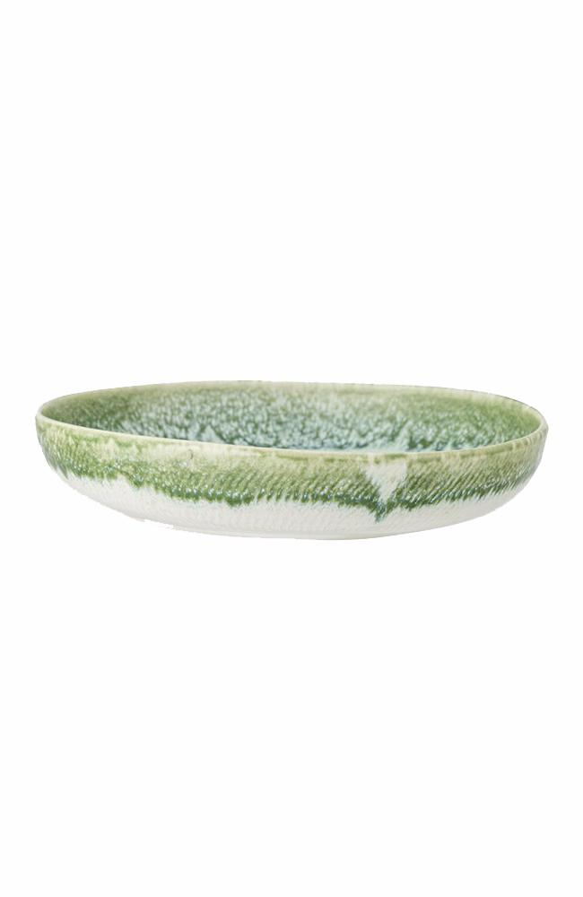 Prim Serving Plate - Green, Stoneware Large