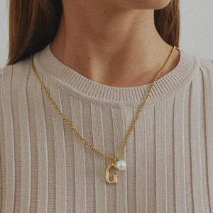 Pearl Letter G Necklace
