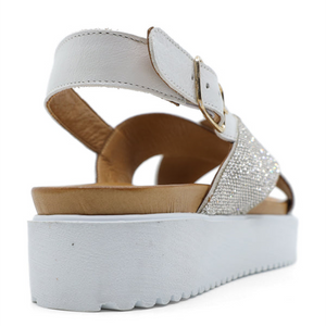 Lindy Sandal White Multi