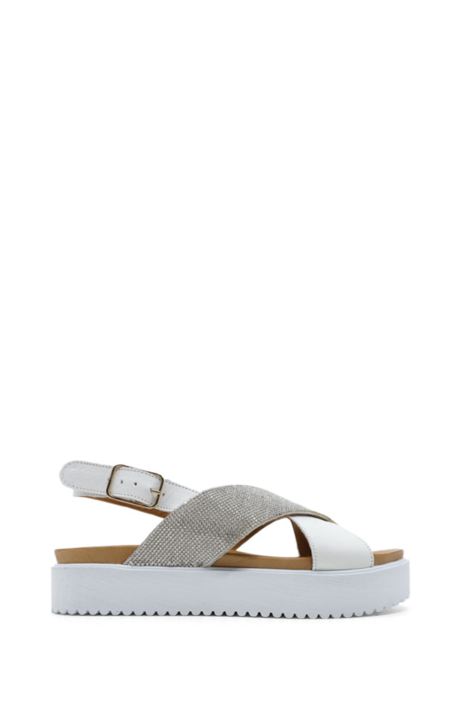 Lindy Sandal White Multi
