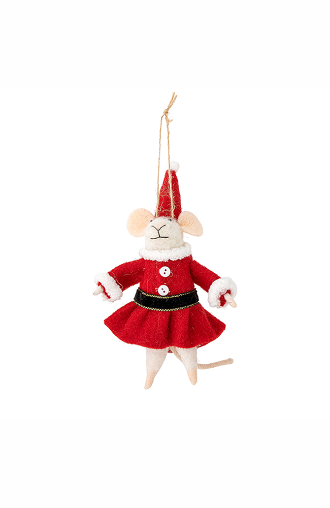 Peo Ornament - Wool Santa Mouse