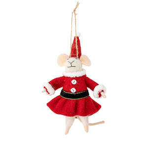 Peo Ornament - Wool Santa Mouse