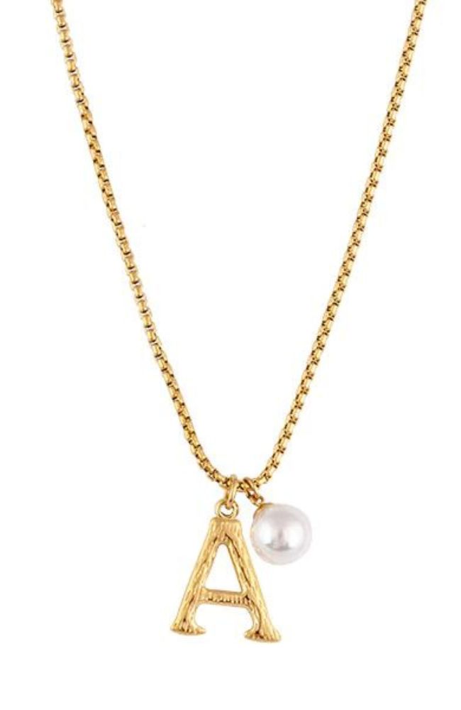 Pearl Letter A Necklace