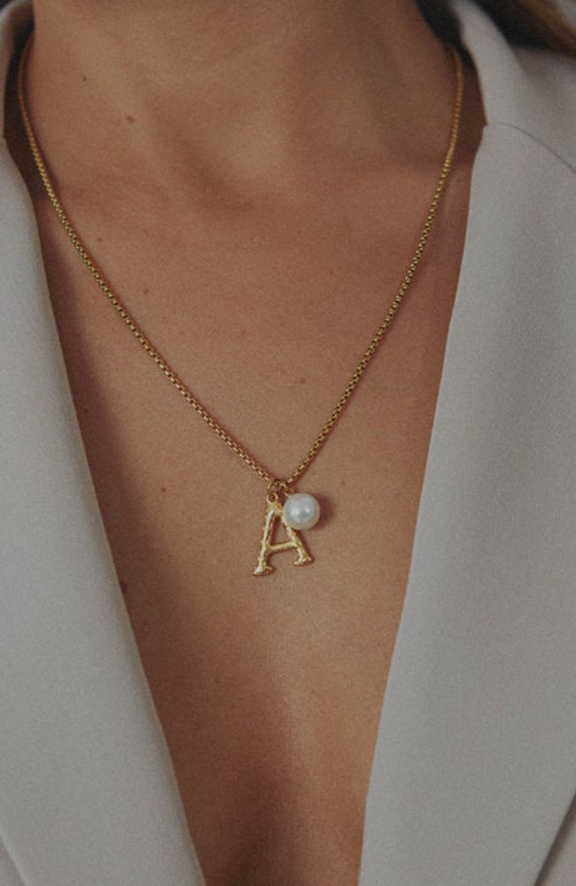 Pearl Letter A Necklace