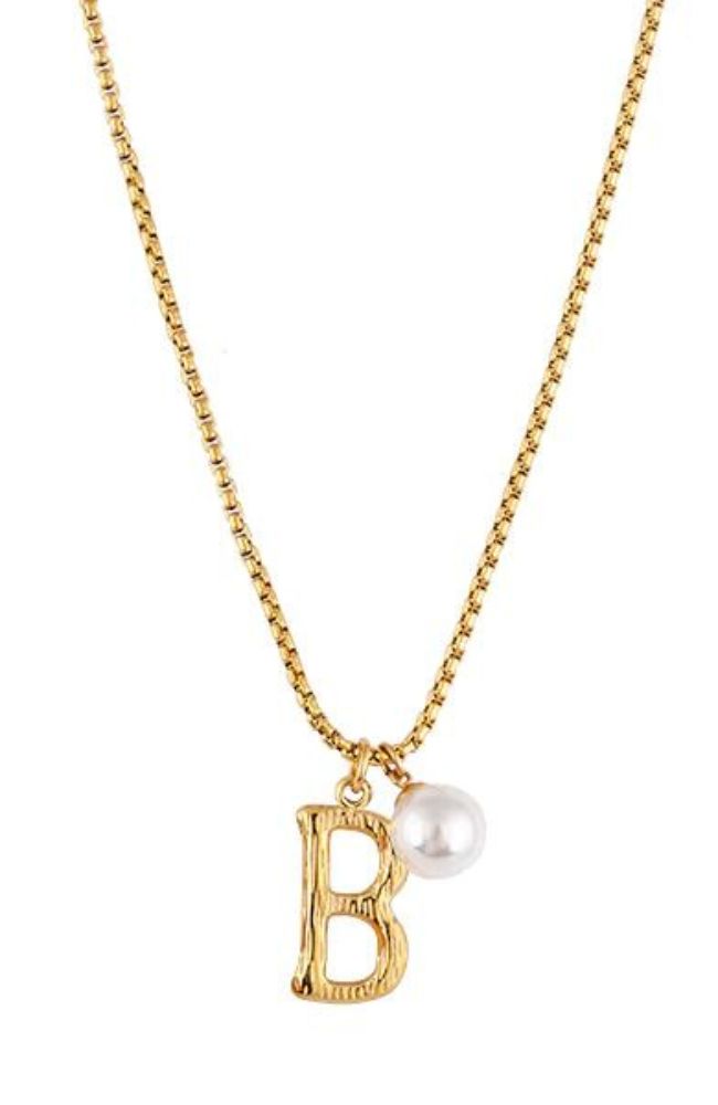 Pearl Letter B Necklace