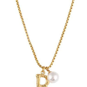 Pearl Letter B Necklace