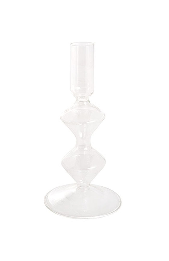 Glass Palma Dinner Taper Candle Holder