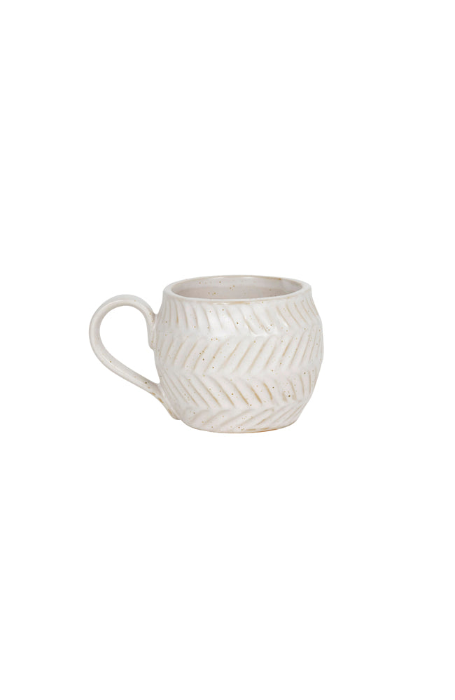 Fife Stone Mug Etched Cream