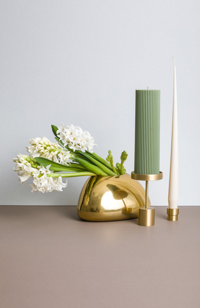 Ribbed Column Candle - Natural 20cm x 6cm