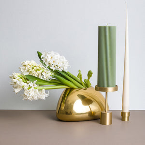 Ribbed Column Candle - Natural 20cm x 6cm
