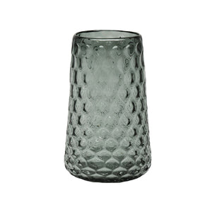 Glass Grey Dimple Vase - Medium