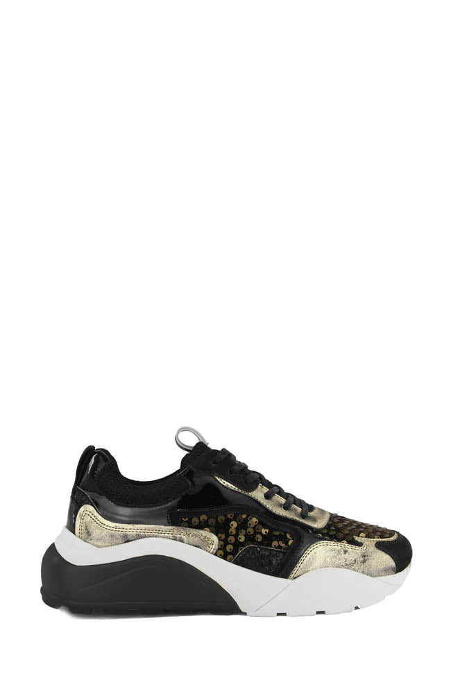 Move 4 Sneaker - Black/Gold Sequin