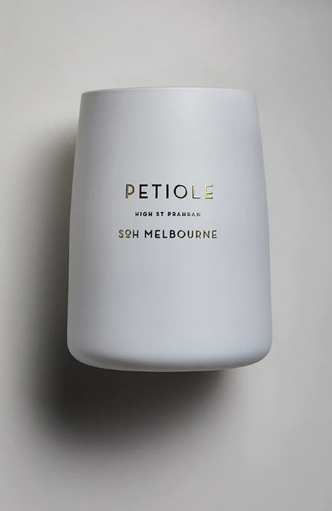 Petiole White Matte Glass Candle
