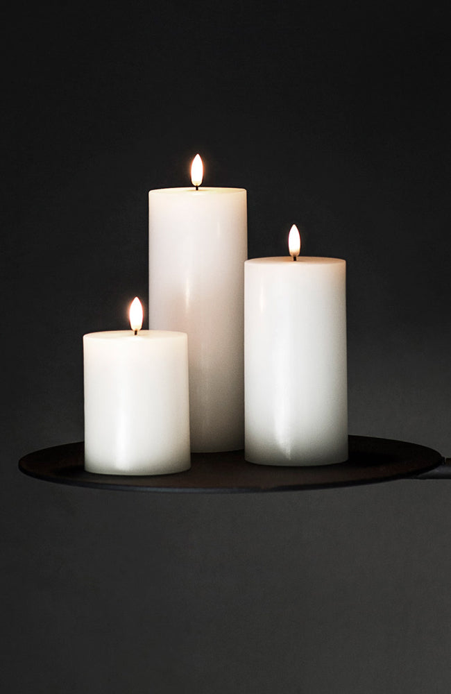 Wax Pillar Candle  - Nordic White - 7.8 x 20.3cm