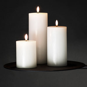 Wax Pillar Candle  - Nordic White - 7.8 x 20.3cm