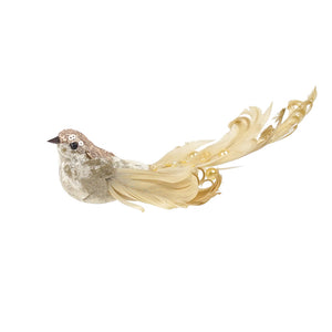 Beaded Bird Champagne Tail