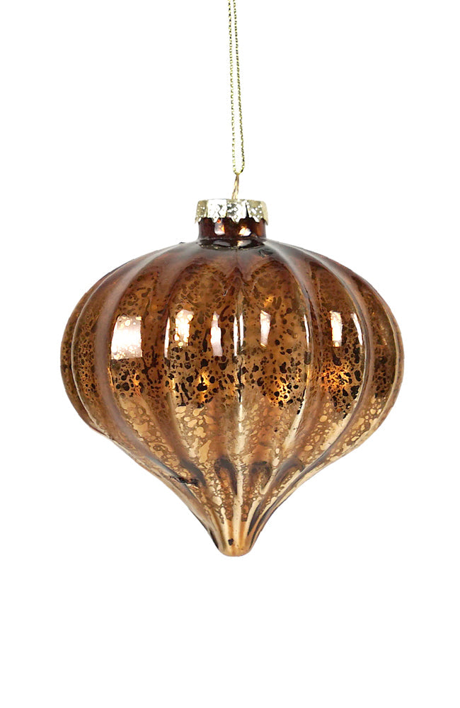 Copper Ribbed Onion Bauble