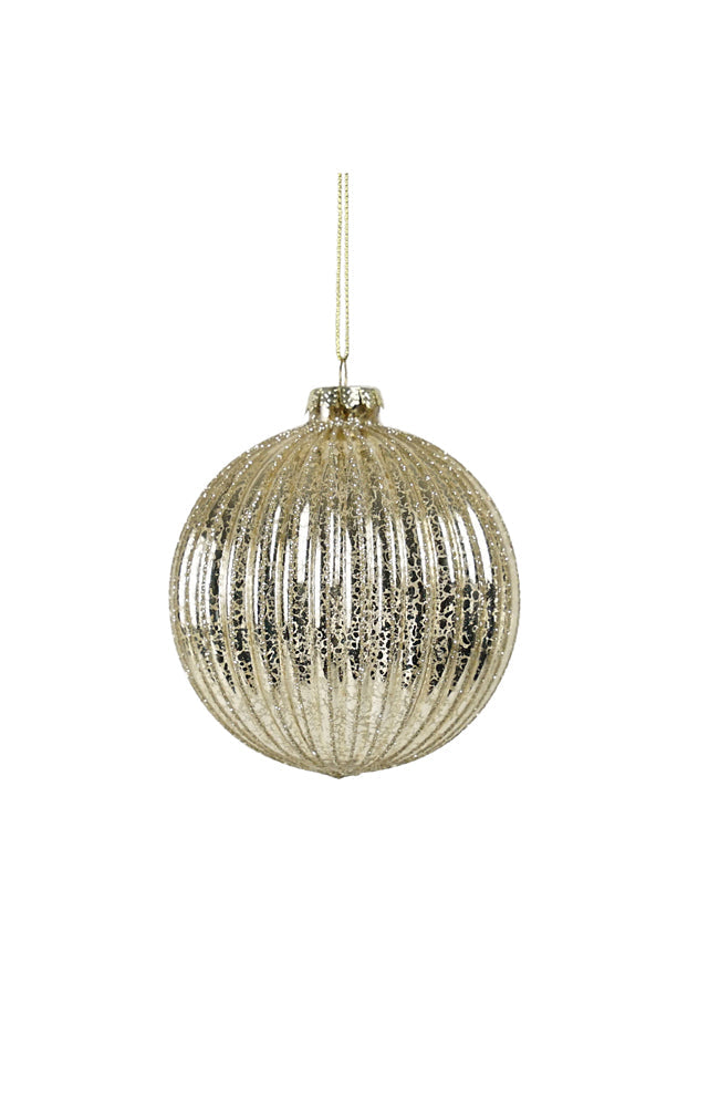 Champagne Ribbed Bauble Clear
