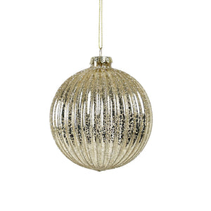 Champagne Ribbed Bauble Clear