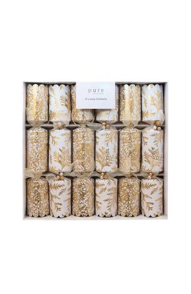 Christmas Cracker White & Gold Fern