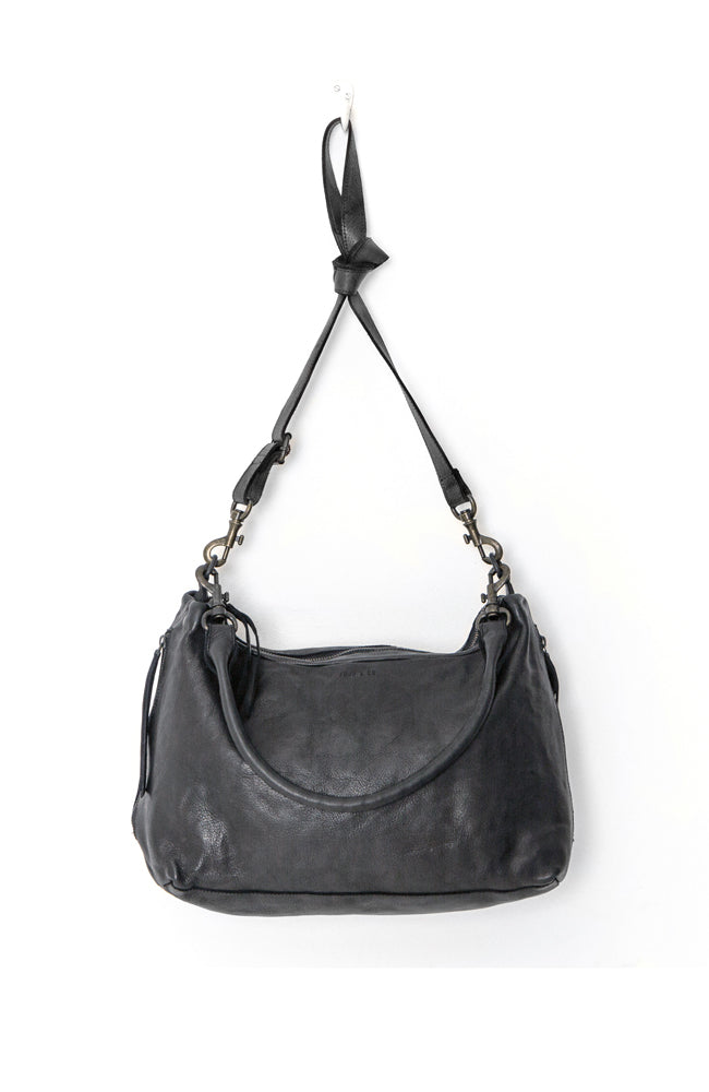 Small Leather Slouchy l Black