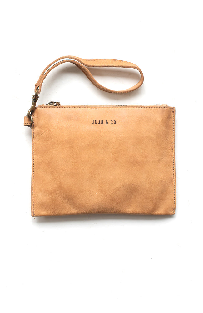 Large Flat Pouch Bag - Tan