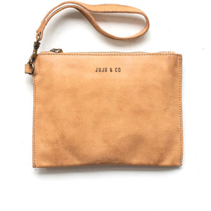 Large Flat Pouch Bag - Tan